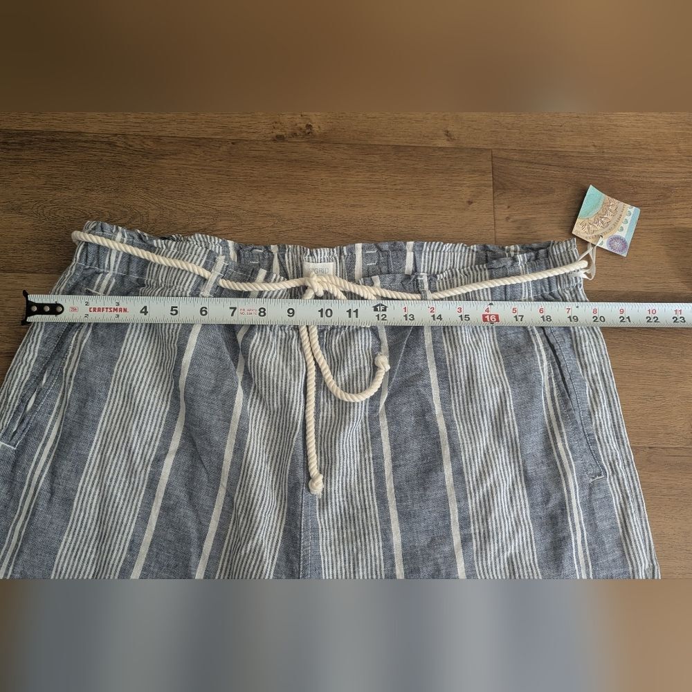 Sigrid Olsen NWT Navy and White Striped XL Linen Pants NWT vacation resort - Picture 4 of 11